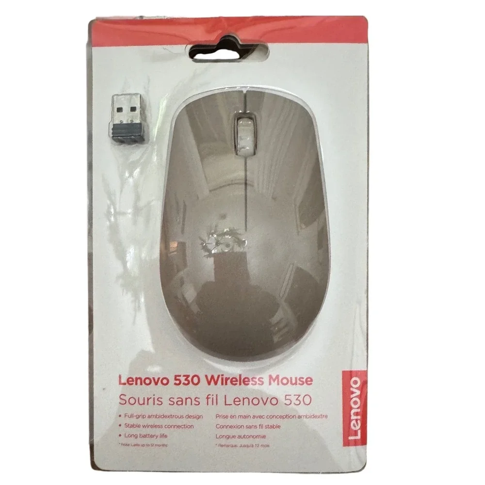 Lenovo 530 Wireless Mouse with USB Receiver‎ Full Grip Ambidextrous